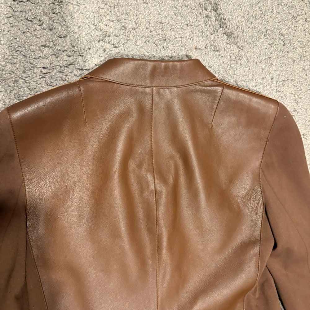 Akris Punto Mixed Media Lamb Nappa Leather Blazer Jacket Size US 8 - Picture 15 of 16